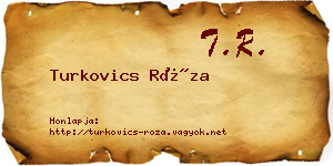 Turkovics Róza névjegykártya